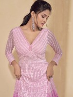 Pink Real Georgette Anarkali Gown